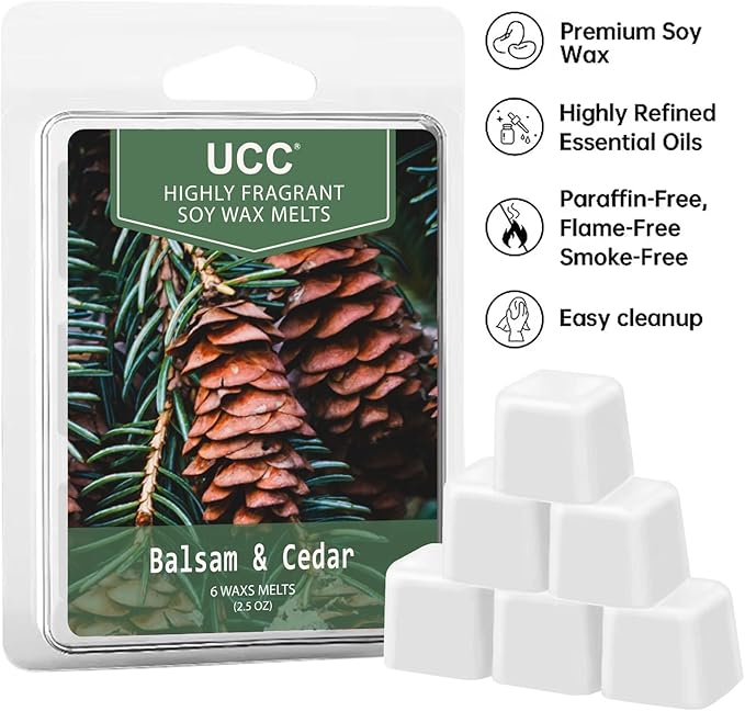 UCC Plant Based All Natural Wax Melts, Strong Fragrance, Long Lasting Premium Soy Scented Melts Cubes, Wax Melts Tarts, Colored Wax Melt - 4 Pack