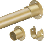 1.3 Inch Diameter Closet Rods for Hanging Clothes 17-75 Inch Adjustable, Metal Heavy Duty Closet Pole, Gold Closet Bar for Hanging Clothes, Suitable for Closet, Wardrobes, Bathroom, Windows