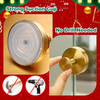 Wreath Hangers for Front Door, Suction Cup Hooks for Door Wreaths, No Damage Door Wreath Hanger for Over The Door/Glass Window/Outdoor, Christmas/Thanksgiving/Halloween/Holiday (Gold, 2-Pack)