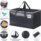 StorageRight Heavy Duty Moving Boxes-Moving Bags with Zipper, Reinforced Handles and Tag Pocket-Collapsible Moving Supplies-Totes for Storage Great for Moving, Storage and Travel 93L(Gray-6 Pack)