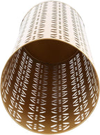 Zerodis Large Round Hollow Design Metal Umbrella Holder, Stylish Gold Finish Steel Umbrella Stand for Entryway, Home Office, and Outdoor Use (M)