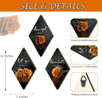 3 Pcs Orange Rose Bathroom Wall Decor Orange Decor Flower Wooden Inspirational Wall Art Bedroom Wall Decor with Accept Let Go Have Faith Sign for Bathroom Living Room Bedroom(12 x 7")