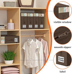 WOWBOX Sheet Organizers and Storage,Closet Bed Sheet Organizer Under Bed Storage and Organization with Label Cards & Clear Window for Bedding Sheets,Duvet Covers,Blankets (10 Pack，Brown)