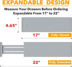 SpaceAid Bamboo 4 Pack Dresser Drawer Dividers, 4.65“ High Adjustable 17“-22” Drawer Organizers, Expandable Organization for Clothing, Clothes, Dressers, Gray