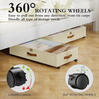 Yecaye Under Bed Storage with Wheels, 2 Pack Under Bed Storage Containers with Adjustable Dividers & Clear Lid, Rolling Underbed Organizer Bins Drawer for Clothes, Shoes, Blankets(30.3 x 16 x 6.7in)