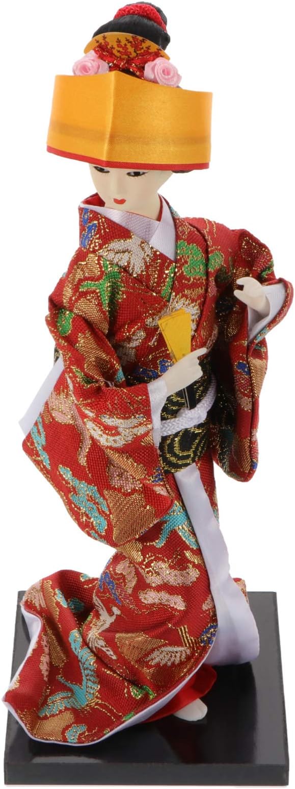 NOLITOY 1pc Kimono Doll Asian Japanese Dolls Car for Women Antique Geisha Statue Collectible Dolls Geisha Collectible Figurine Kabuki Doll Model Woman Wood Nationality Doll House