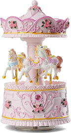 Carousel Music Box Gift, Wind Up Musical Box with Light Christmas Valentine's Day Anniversary Birthday Gifts for Wife Girls Girlfriend Daughter Son Plays You are My Sunshine