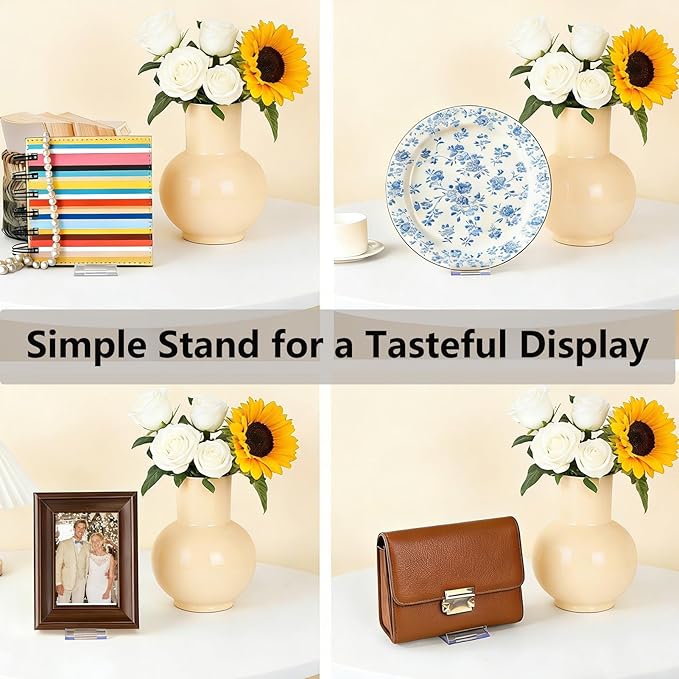 12 Pack Adjustable Clear Acrylic Display Stands for Purse, Book, Album, CD, Magazine, Picture, Plate & Artworks, Home Office Party Decor(4.02 x 2.36 Inchx 4.5)
