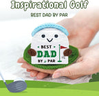 Dad Gifts for Fathers Day Birthday, Positive Golf Gifts for Men from Daughter Son”Best Dad By Par”Crochet Golf Ball Accessories, Funny Emotional Comfort Golf Gift for Daddy Birthday Fathers day