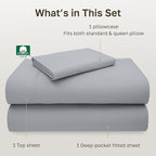 California Design Den Luxury Twin XL Sheet Set - 100% Cotton, 600 Thread Count Deep Pocket XL Twin Sheets, Soft Hotel-Quality Bedding with Weave - Light Grey