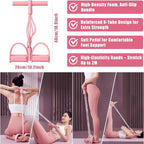 Home Workout Equipment for Women with 6 Tube Elastic Foot Pedal Resistance Band with Handle,Thigh Pelvic Trainer, Leg Fitness Bands Set, Exercise Essentials Starter Kit for Full Body Toning
