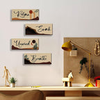 ONIZHITY 4 Pcs Boho Bathroom Decor with Relax Soak Unwind Breathe Relaxing Quotes Bohemian Wooden Hanging Wall Art Farmhouse Abstract Decoration for Bedroom Living Room Office (10X4 Inch)