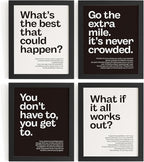 DSHFG Motivational Office Wall Art Decor Prints Set of 4, Black Motivational Wall Decor Retro Posters Prints for Office Home Decor, 8x10 Unframed