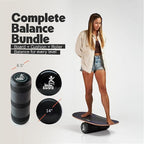 The Indo Board “Rocker” Training Package. Included Balance Board, Roller, and Cushion. Balance Training for Core Strength, Stability & Athletic Performance - Surfing, Skateboarding, Snowboarding. Designed for Progression.
