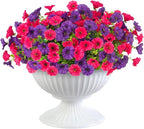 12 Bundles Morning Glory Artificial Flowers for Outdoor Decoration UV Resistant Fake Plastic Plants Artificial Greenery for Indoor Outdoor Garden Patio Window Box Home Decor