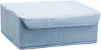 ALYER Collapsible Drawer Organizer,Underwear Drawer Divider for Socks Panties Bras Ties Clothing,Sturdy Closet Storage Divider with Lid(Blue)
