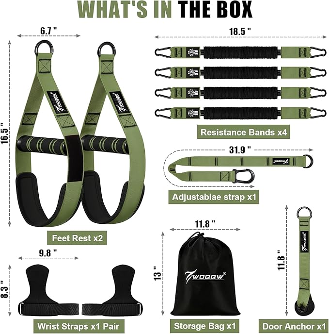 Upgraded Pull Up Assistance Bands, Heavy Duty Resistance Bands with Handles, Exercise Band with Door Anchor, Adjustable Workout Band Set for Pull Up Bar, Full Body Strength&Muscle Training, Home Gym