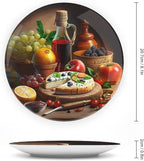Decorative Plates, Wine, Fruit & Pizza Foods Painting Display Plate for Home Office Kitchen Table Decor Porcelain Plates 8 Inch, Birthday Gifts