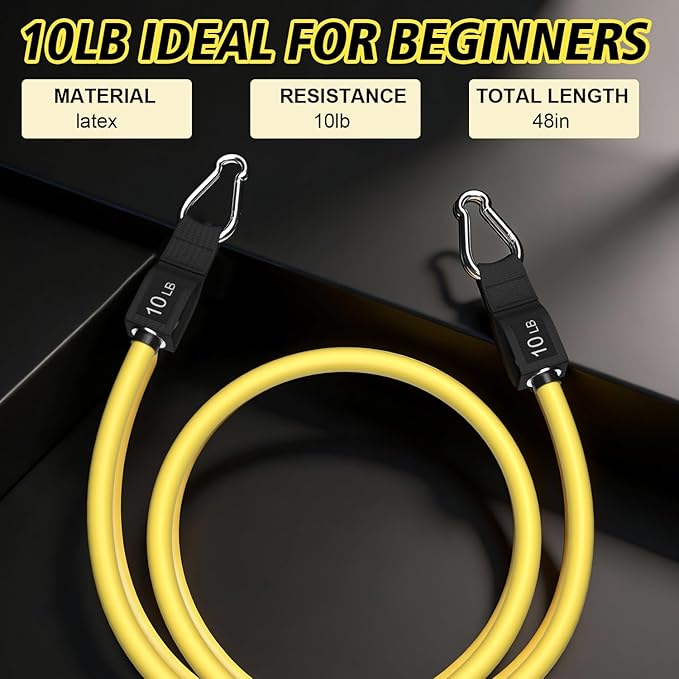 WHATAFIT Resistance Bands Set with Handles - Exercise Bands Home Gym Strength Training Equipment, Includes Door Anchor & Ankle Straps for Full Body Workout Bands, Physical Therapy - for Men and Women
