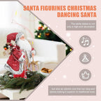 Gfilay 18 Inch Animated Plush Santa Figurine with Music and Movement, Collectible Red Sequin Coat Christmas Decoration, Singing Dancing Santa Claus Holiday Centerpiece Gift for Home or Store