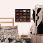 Wall Mounted Tie Rack - 16 Compartment Tie Organizer with Display Racks for Bedroom & Wardrobe