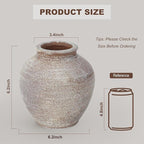 Ceramic Flower Vase Home Decor, 6.2 inch Farmhouse Rustic Vintage Decorative Vases, Pottery Terracotta Boho Flowers Vases for Dining Table, Living Room, Shelf, Kitchen, Bedroom (6.2"-Terracotta)