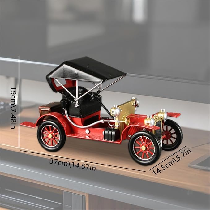 Metal Antique Vintage Car Model - Iron Classic Car Decor Handcrafted Collectible Vehicle Decoration Gift for Farmhouse Decor Decorative Tabletop