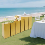 6Pcs Square Display Pedestal Stands Set for Party, Metal Display Stand Plinth Pillars, Cake Stands Pillars for Wedding Birthday Art Decor Risers, 11.8*31.5" (L), 11.02*25.6" (M), 10.24*23.6" (S)