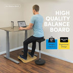 LifeSpan Fitness Aero standing balance board for standing desks, Anti-Fatigue, Health and Comfort 23x16x4.5 inch, Light Birch Wood