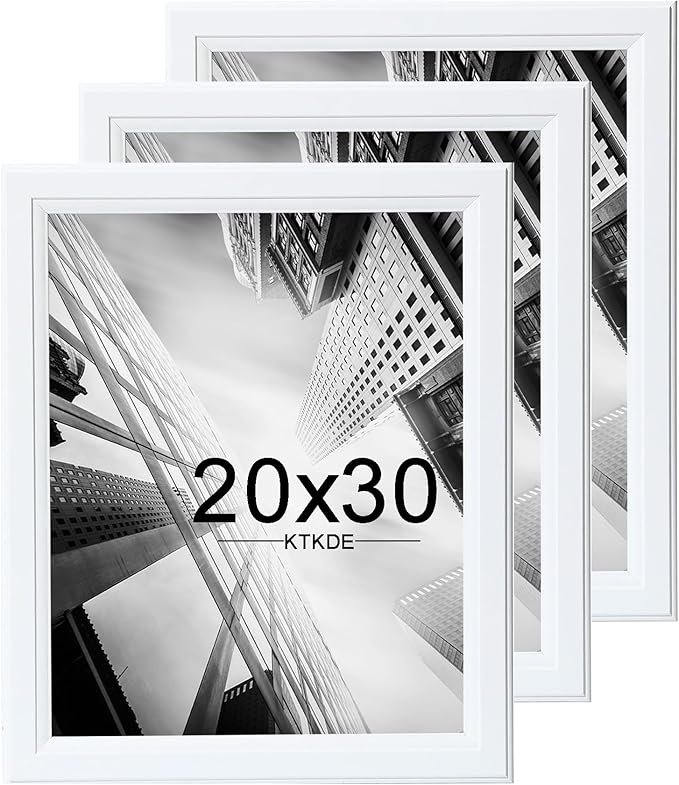 KTKDE Studio Gallery 20X30in Select picture Poster Frame Set of 3, White Wooden frames Display Poster, Posters & Art Prints for Artwork Wall Vertical or Horizontal Display best gift