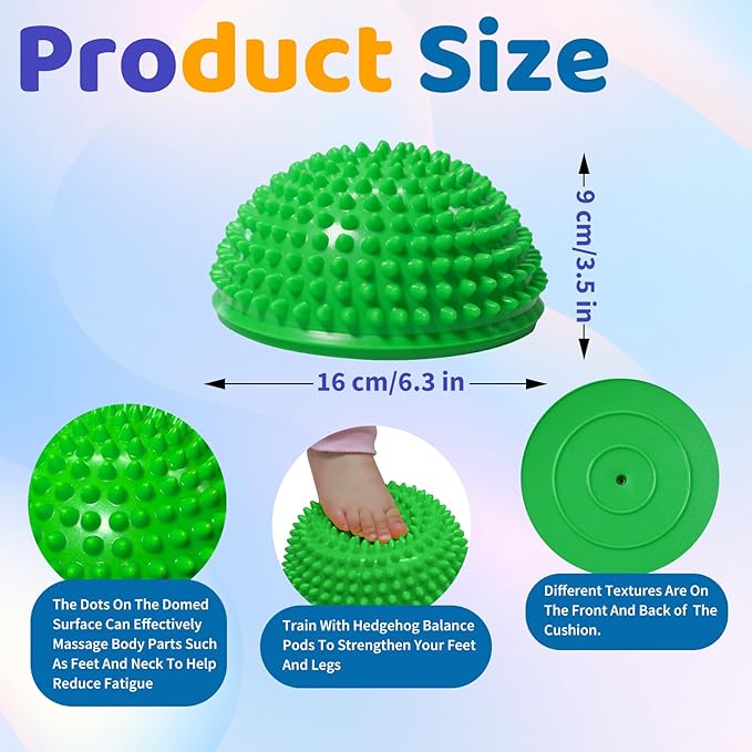 Wobble Cushion Set for Sensory Kids and Balance Training - Disc Plus 4 Pods, Board With Pump, Inflatable Stepping Pads for Adults