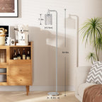 Ziisee Crystal Floor Lamp - Industrial Modern Standing Lamps with LED Bulb for Living Room Bedroom Office - Silver