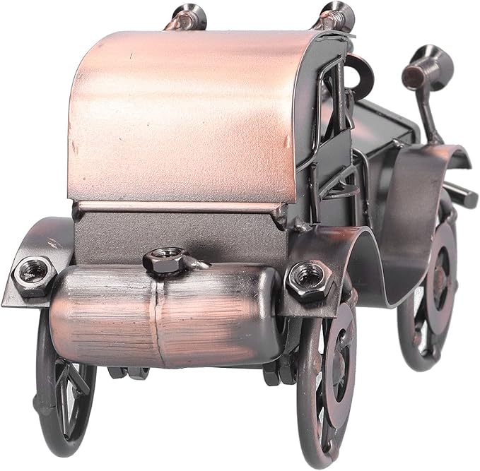 Vintage Car Model Metal Bronze Classic Exquisite Home Decorative Handicraft Ornament, Antique Car Decor for Living Room, Office, Shelf Display and Gift