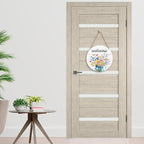 Harooni Spring Summer Welcome Door Sign for Front Door Spring Mason Jar Flowers Door Hanger Sign Wildflower Butterfly Wood Wreath Farmhouse Front Wreaths for Porch Wall Indoor Home Decor 12"x12"