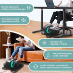 ESL Under Desk Elliptical - Portable Leg Exerciser with Pedal Strap for Seniors, Compact Seated Elliptical with Remote Control, LCD Display Electric Elliptical Trainers for Home