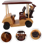 INOOMP Vintage Wooden Car Sculpture Retro Desk Display Model Antique Vehicle Figurine with Natural Finish for Home Decor and Collectors