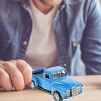 NUOBESTY Old Pickup Truck Figurine - Vintage Alloy Car Vehicle Toy Sky-Blue Retro Ornament for Christmas Table Centerpiece, New Year Birthday Decoration
