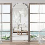 Full Length Mirror 71"x25" Arch Mirror Floor Mirror with Stand Wall Mirror Black Arched Full Body Mirror Standing Hanging or Leaning Against Wall Bedroom Mirrors for Entry, Living Room