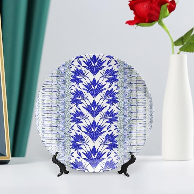 Blue And White Cairo Vintage Plates for Display Chinoiserie Blue And White Flowers Club Art Decoration Supplies Farmhouse Home Holiday Party Decorations Personalized Gifts for Men Women Anniversary