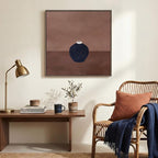 Framed Neutral Abstract Wall Art for Living Room, Mid Century Modern Black and Brown Still Life Canvas Artwork for Walls, Minimalist Pictures Wall Decor for Bedroom Hallway Home Office, 24x24 Inch