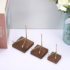 Hipiwe 2Pcs Wooden Base Display Stand Adjustable Metal Arms Display Stand Easel Decorative Plates Display Easel Holder for Crystal Fossil Slice Coral Geodes Rock Mineral Agate,Medium