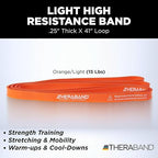 THERABAND High Resistance Band, Light Elastic Super Band for Full Body Workouts, Physical Therapy, Strength Training, Durable 41” Loop Exercise Band, 15 lb Resistance