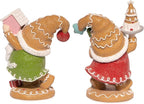 Hodao 2PCS Christmas Gingerbread Man Gnome Decorations - Handmade Swedish Tomte Figurines for Home Decor New Year Gifts (2pcs Brown)