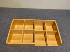 Belt Organizer for Closet and Drawer – 8 Compartments Bamboo Storage Box for Belts and Ties – Eco-Friendly Natural Bamboo