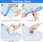 10 Pack Travel Vacuum Storage Bags with Cordless Electric Pump, Combo Rechargeable Space Saver Vacuum Seal Bags for Clothing Travel Vaccine Sealed Storage Bag for Comforters Blankets Clothes
