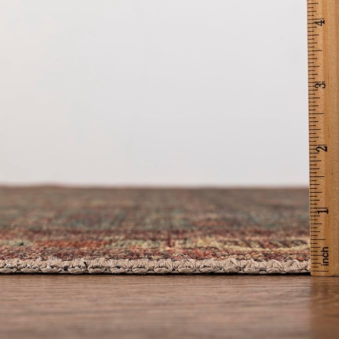 Keen Home Design 10x14 Rug - Machine Washable Area Rug with Non-Slip Backing, Ideal for Living Room, Dining Room, Bedroom - Vintage, Easy Clean, Durable, Low Pile Rug - (9'7" x 14')