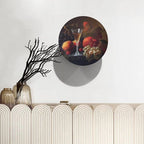 Wine Decorative Plate Stand, 6 Inch, Fruits and Wine Round Display Plate, Hanging Decorative Plate with Display Stand, for Home Kitchen Bedroom Decorative Ornaments