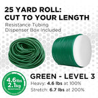 THERABAND Latex Resistance Tubing, Green, Heavy, Level 3, 25 ft Roll, Professional Grade for Upper and Lower Body Workouts, Cut-to-Length, Color-Coded Resistance Levels