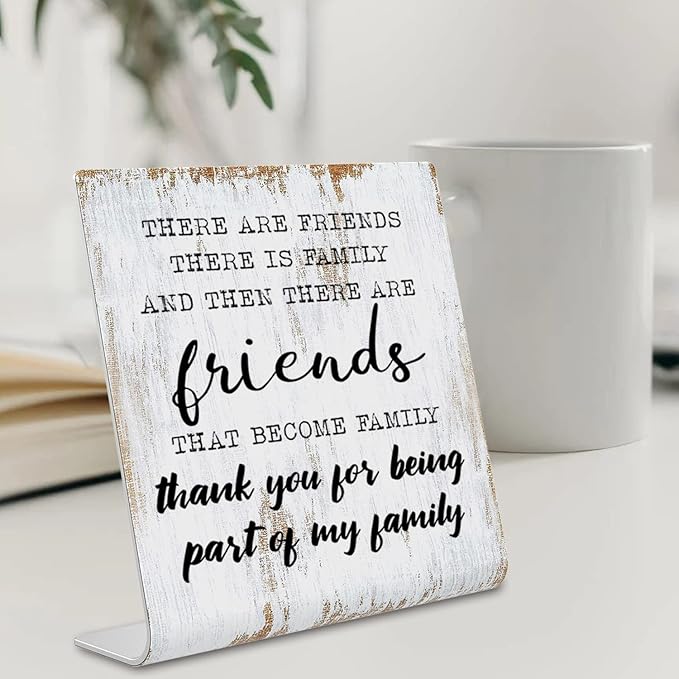 Friend Gifts for Women Men Friends Friendship Plaque Gift Office Gifts for Friends Sisters Coworkers Decorations On Shelf Table Desk for Living Room Bedroom Home Office dksg12