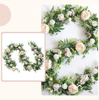 idyllic 6ft Spring White Peony Climbing Vine Decoration Artificial Floral Garland for Front Door Window Porch Mantel Staircase Table Runner Wedding Indoor Outdoor Home Decor